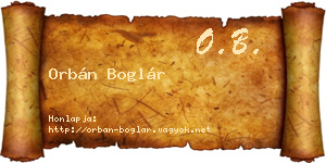 Orbán Boglár névjegykártya